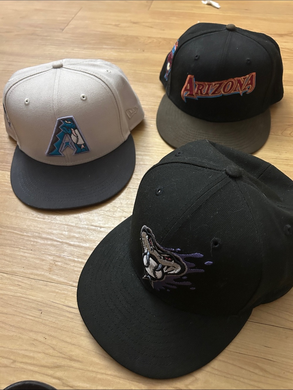 Arizona Diamondbacks set of 3 hats/baseball caps 59Fifty New Era sz 7 1/2